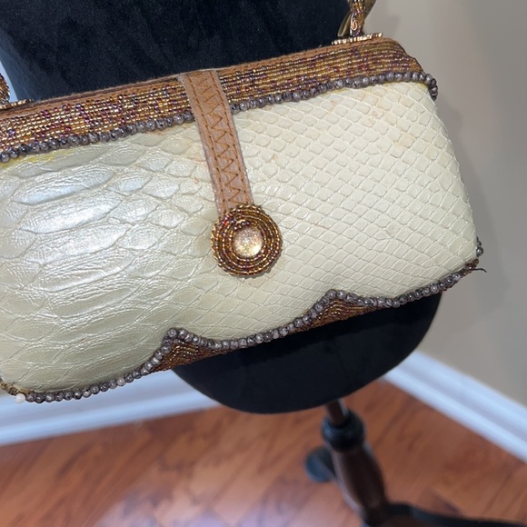 Mary Frances gold and cream crossbody. - Picture 3 of 8